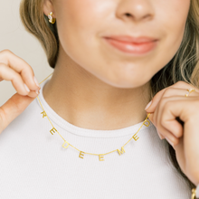 Load image into Gallery viewer, REDEEMED Demi-Fine Letter Necklace in Gold and Silver (Made to Order Ships in 1-2 Weeks)