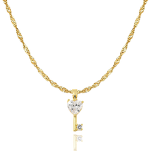 Load image into Gallery viewer, Key to the Kingdom Necklace (Matt. 16:19) in Gold and Silver
