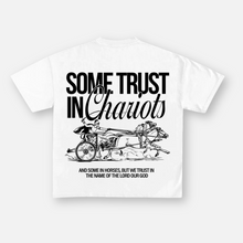 Load image into Gallery viewer, CHARIOTS &amp; HORSES T-SHIRT (WHITE)
