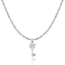 Load image into Gallery viewer, Key to the Kingdom Necklace (Matt. 16:19) in Gold and Silver