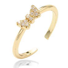 Load image into Gallery viewer, Just a Lil' Bow Adjustable Ring in Gold and Silver