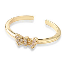 Load image into Gallery viewer, Just a Lil' Bow Adjustable Ring in Gold and Silver