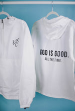Load image into Gallery viewer, "God is Good" Lightweight Windbreaker Jacket - White