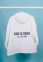 Load image into Gallery viewer, "God is Good" Lightweight Windbreaker Jacket - White