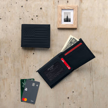 Load image into Gallery viewer, Carry-It-All Bifold Mens Leather Wallet (American Flag optional)