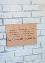 Load image into Gallery viewer, Love Grows Best Leather Sign