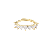 Load image into Gallery viewer, Faithful Hearts Adjustable Ring in Gold