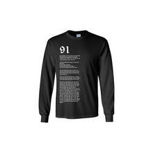 Load image into Gallery viewer, Psalm 91 LONG SLEEVE TEE- BLACK