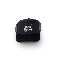 Load image into Gallery viewer, Loved by God Scripted Trucker Hats