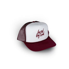 Load image into Gallery viewer, Loved by God Scripted Trucker Hats
