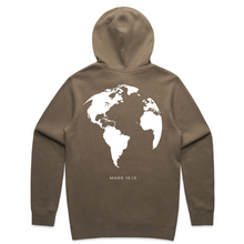 Load image into Gallery viewer, GOOD NEWS STENCIL HOODED PULLOVER WALNUT