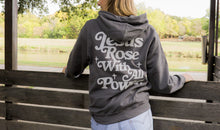 Load image into Gallery viewer, JESUS ROSE WITH ALL POWER HOODIE CHARCOAL
