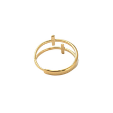 Load image into Gallery viewer, Heaven's Grace Adjustable Cross Ring Gold and Silver