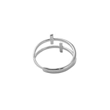 Load image into Gallery viewer, Heaven's Grace Adjustable Cross Ring Gold and Silver