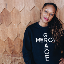Load image into Gallery viewer, GRACE AND MERCY SWEATSHIRT BLACK