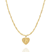 Load image into Gallery viewer, Initial Heart Necklace in Gold