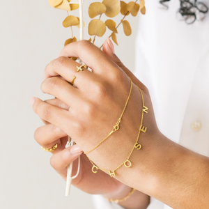 CHOSEN Demi-Fine Letter Necklace in Gold and Silver