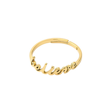 Load image into Gallery viewer, Believe Adjustable Ring Gold and Silver
