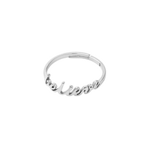 Load image into Gallery viewer, Believe Adjustable Ring Gold and Silver
