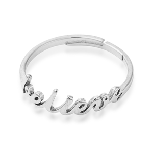 Believe Adjustable Ring Gold and Silver