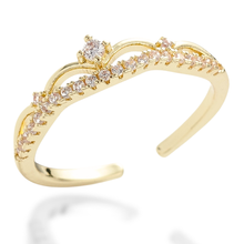 Load image into Gallery viewer, The Princess Tiara Adjustable Ring in Gold and Silver
