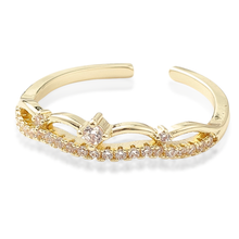 Load image into Gallery viewer, The Princess Tiara Adjustable Ring in Gold and Silver
