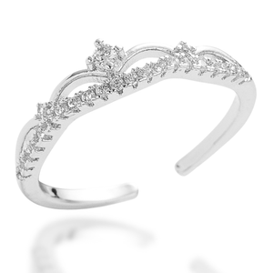 The Princess Tiara Adjustable Ring in Gold and Silver