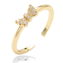 Load image into Gallery viewer, Just a Lil&#39; Bow Adjustable Ring in Gold and Silver
