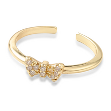 Load image into Gallery viewer, Just a Lil&#39; Bow Adjustable Ring in Gold and Silver
