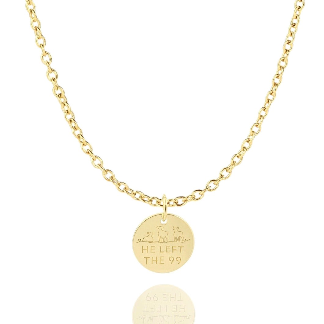 'He Left The 99' Necklace in Gold, Silver & Rose Gold