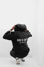 Load image into Gallery viewer, &quot;God is Good&quot; Lightweight Windbreaker Jacket - Black
