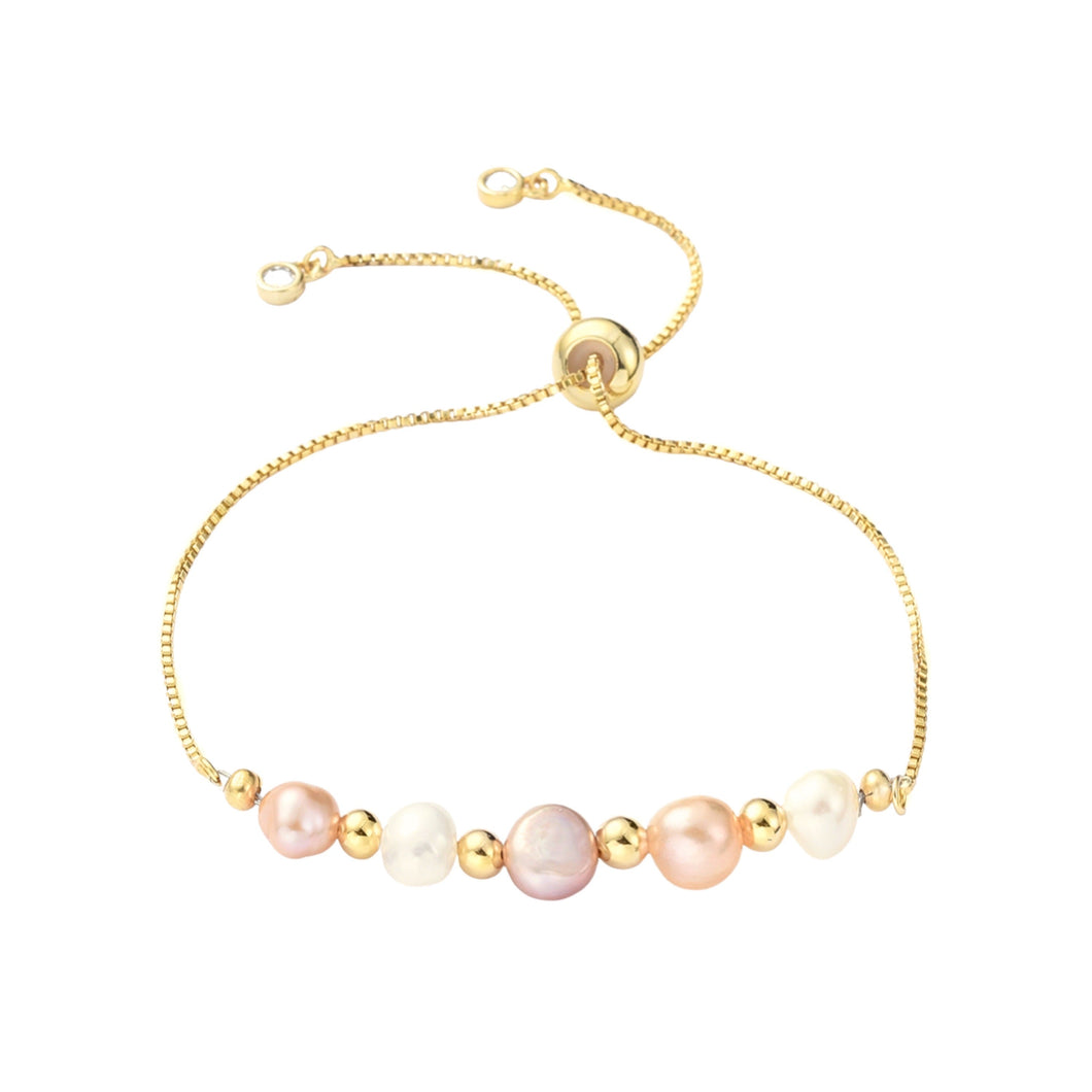 Pastel Elegance Pearl Adjustable Bracelet