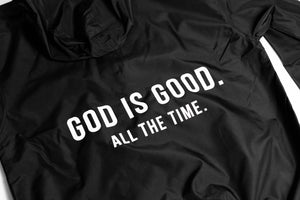 "God is Good" Lightweight Windbreaker Jacket - Black