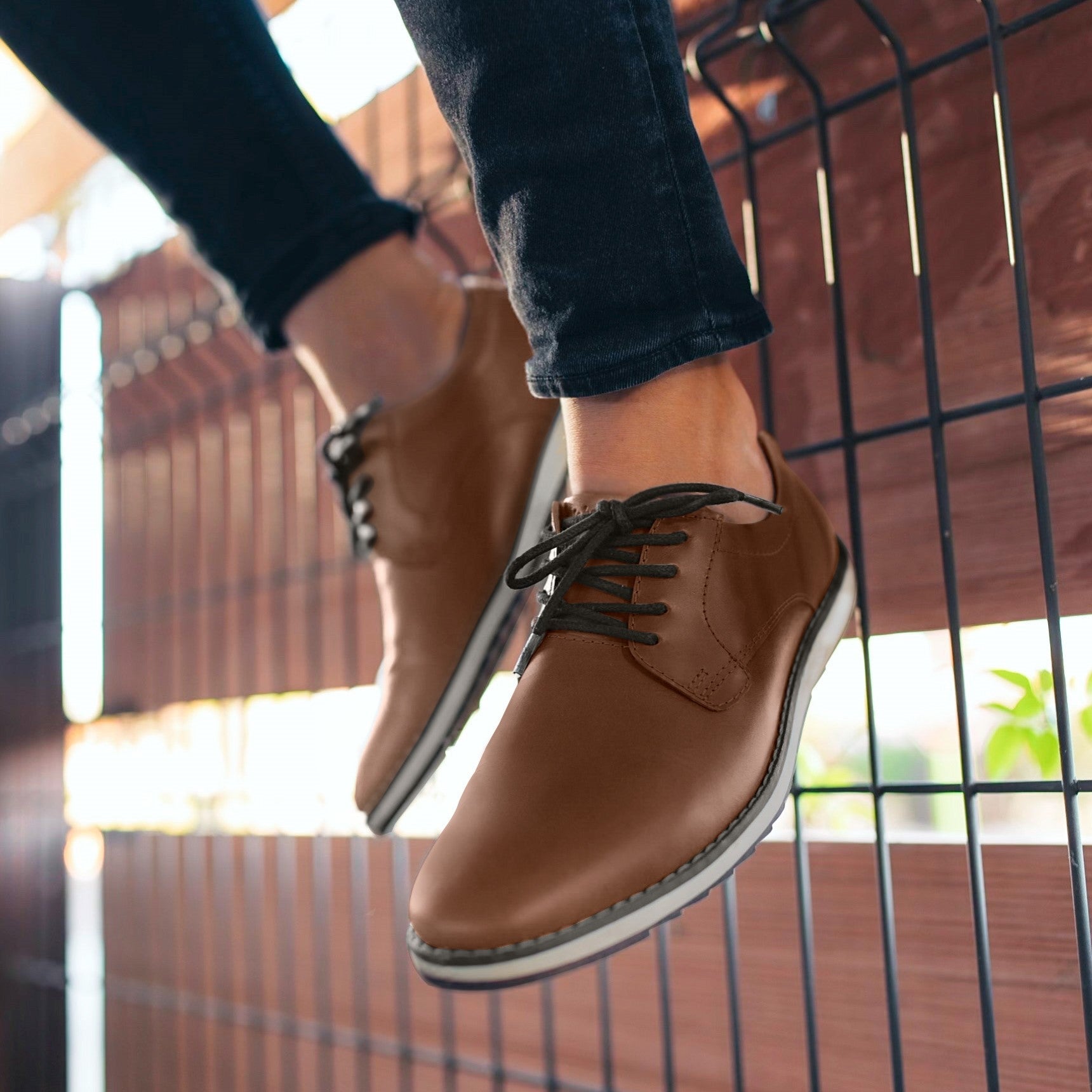 Mustang Brown Leather Dress Sneakers – COAH Mustang Brown Leather Dress Sneakers – COAH