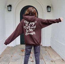 Load image into Gallery viewer, Joy of The Lord Hoodie | Chocolate
