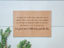 Load image into Gallery viewer, Love Grows Best Leather Sign
