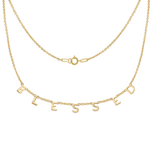 Load image into Gallery viewer, BLESSED Demi-Fine Letter Necklace in Gold and Silver
