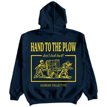 Load image into Gallery viewer, HAND TO THE PLOW HOODIE (NAVY)
