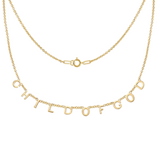 Load image into Gallery viewer, CHILD OF GOD Demi-Fine Letter Necklace in Gold and Silver
