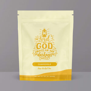 Bible Verse Tea "The Lord Lights Up My Darkness" Chamomile