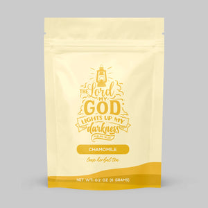 Bible Verse Tea "The Lord Lights Up My Darkness" Chamomile