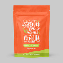 Load image into Gallery viewer, Bible Verse Tea &quot;Serve The Lord&quot; Green Tea With Mango
