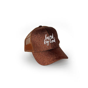 Loved by God Glitter Trucker Hats