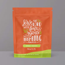 Load image into Gallery viewer, Bible Verse Tea &quot;Serve The Lord&quot; Green Tea With Mango
