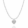 Initial Heart Necklace in Silver