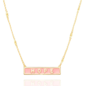 Hope Bar Necklace in Pink