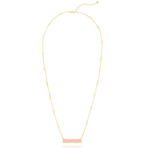 Hope Bar Necklace in Pink