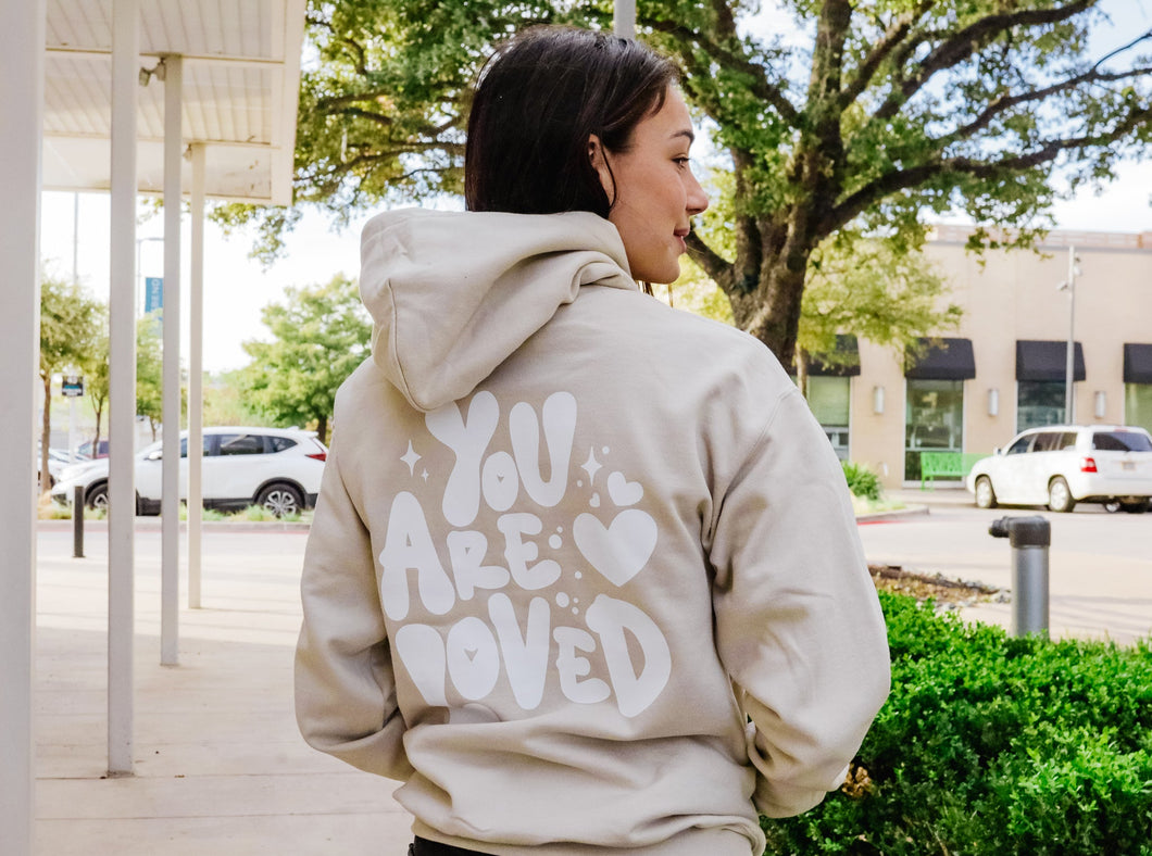 YOU ARE LOVED HOODIE TAN