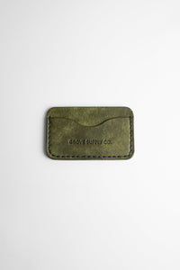 Olive Pueblo/Black Thread 3 Pocket Leather Wallet