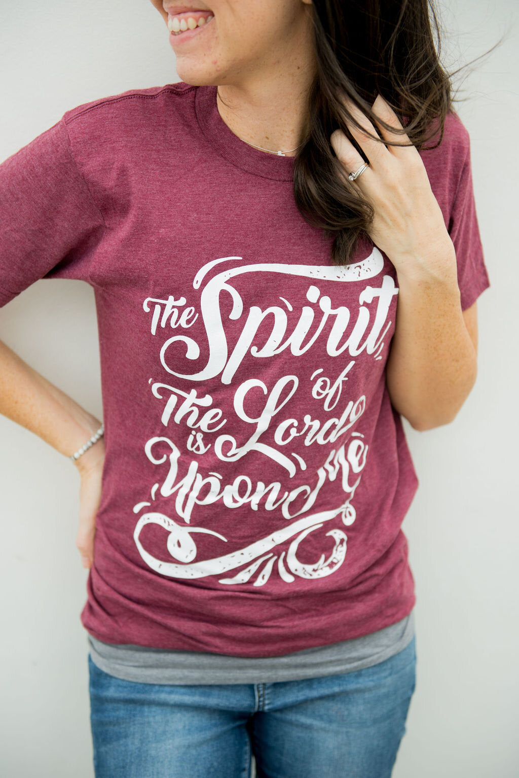 SPIRIT OF THE LORD IS UPON ME T-Shirt (Burgundy)